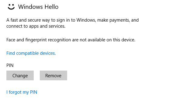 Windows 10 pin sign in